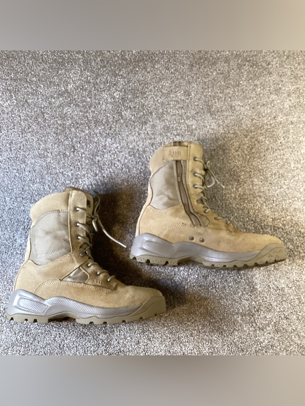 5.11 Tactical ATAC 2.0 8” Tan Suede Combat Boots Side Zip